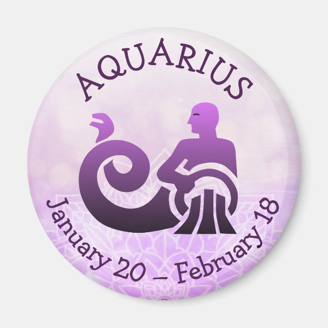 Aquarius Horoscope Astrology Zodiac Sign Magnet (Front)