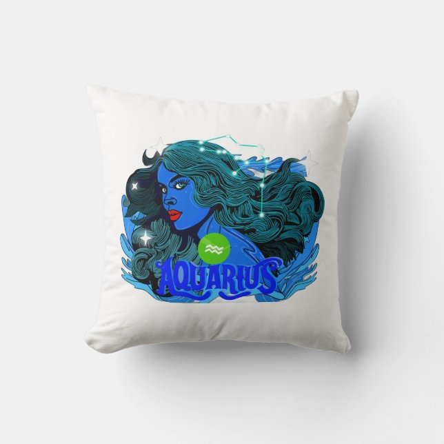 Aquarius Horoscope Star Sign  Cushion (Front)