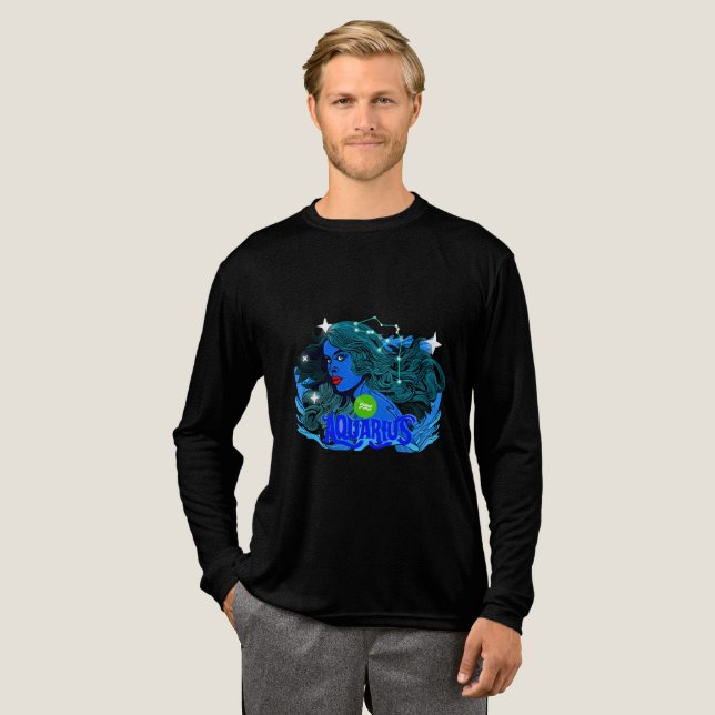 Aquarius Horoscope Star Sign  Tri-Blend Shirt (Full Front)