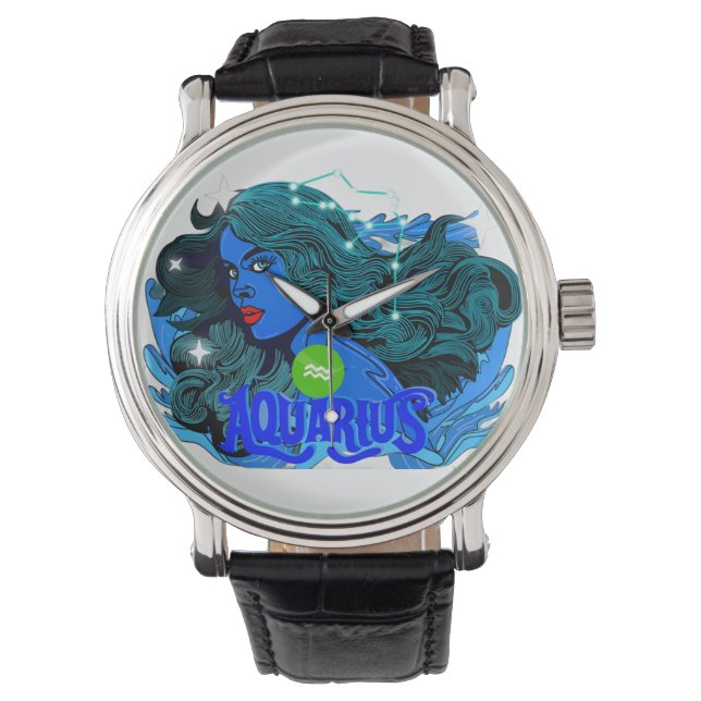 Aquarius Horoscope Star Sign  Watch (Front)