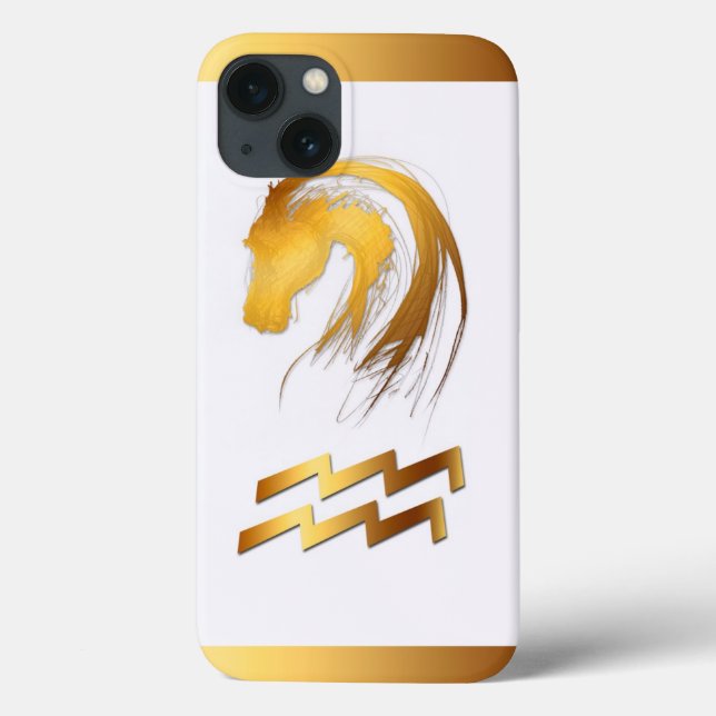 Aquarius Horse Chinese Western Astrology iPhone C Case-Mate iPhone Case (Back)