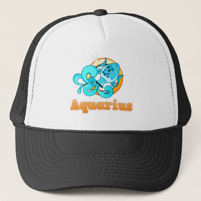 Aquarius illustration trucker hat (Front)