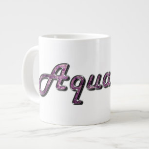 Aquarius in Amethyst Gemstone Large Coffee Mug