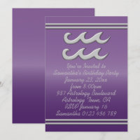 Aquarius in Chrome on Amethyst Effect Birthday