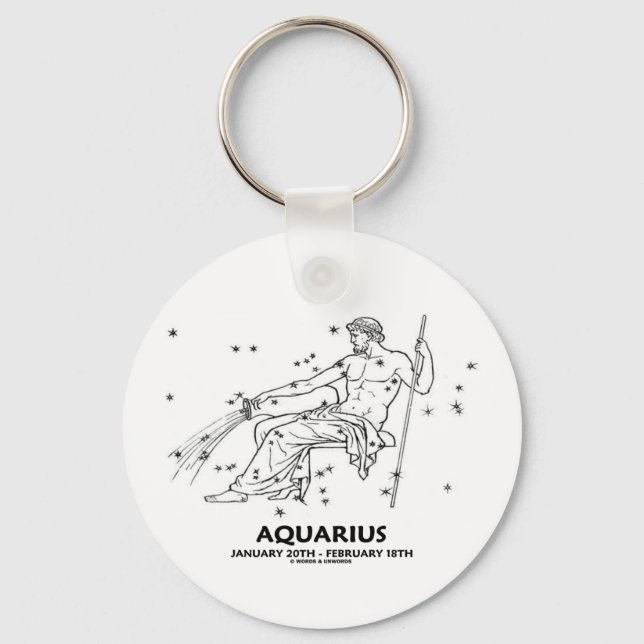 Aquarius (January 20th - February 18th) Key Ring (Front)