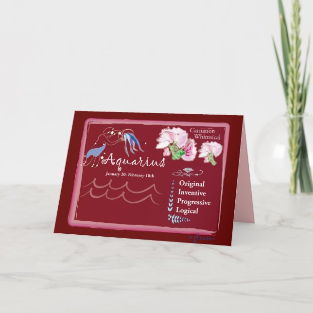 Aquarius January Greeting Card (Front)