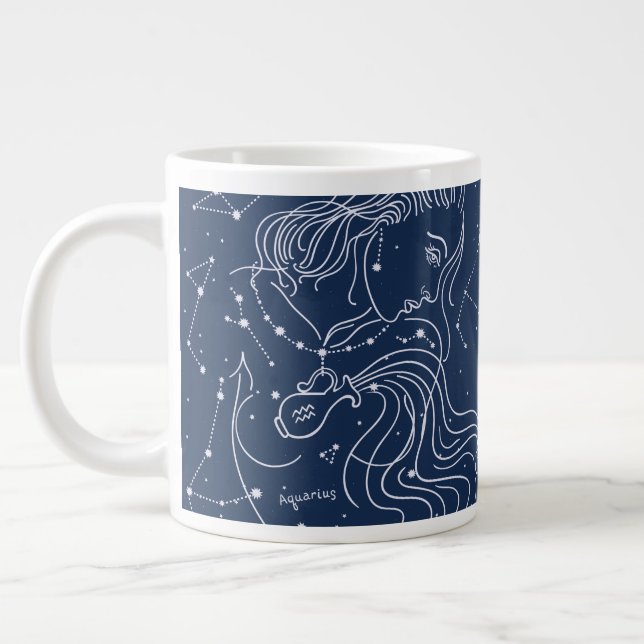 Aquarius Large Coffee Mug (Left)