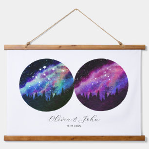 Aquarius Leo Personalised Couples Horoscope Hanging Tapestry