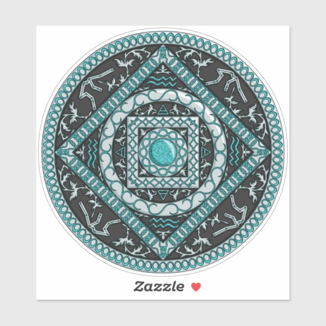 Aquarius Mandala Contour Sticker (Sheet)