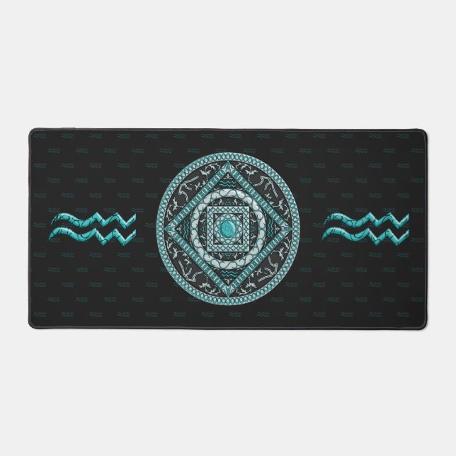 Aquarius Mandala Desk Mat (Front)