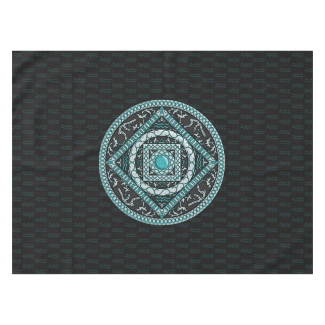 Aquarius Mandala Tablecloth (Front (Horizontal))