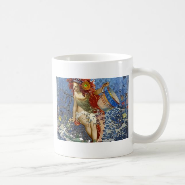 Aquarius Mermaid Gothic Blue Art Coffee Mug (Right)