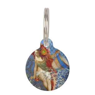 Aquarius Mermaid Gothic Blue Art Pet Tag