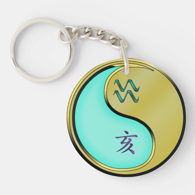 Aquarius & Metal Boar Key Ring (Front)