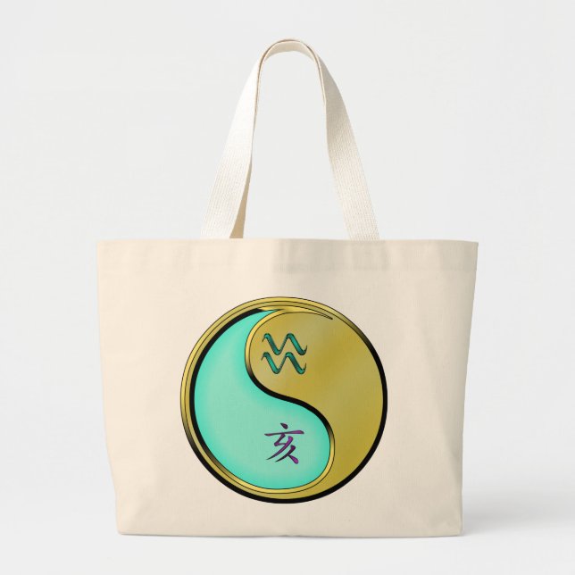 Aquarius & Metal Boar Large Tote Bag (Front)