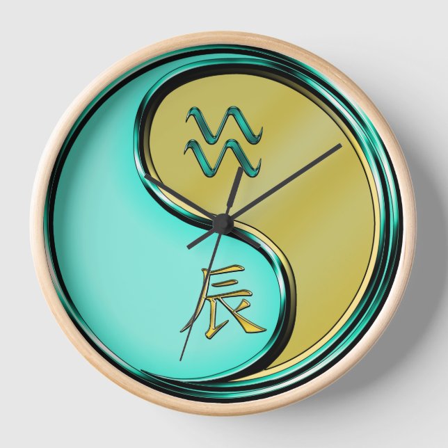 Aquarius & Metal Dragon Clock (Front)