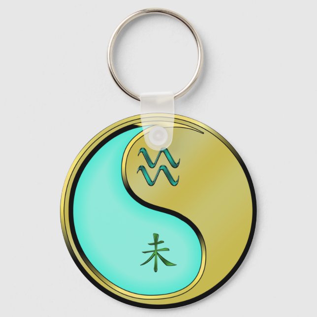 Aquarius & Metal Goat Key Ring (Front)