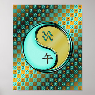 Aquarius & Metal Horse Poster