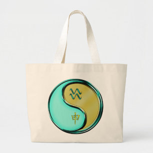 Aquarius & Metal Monkey Large Tote Bag
