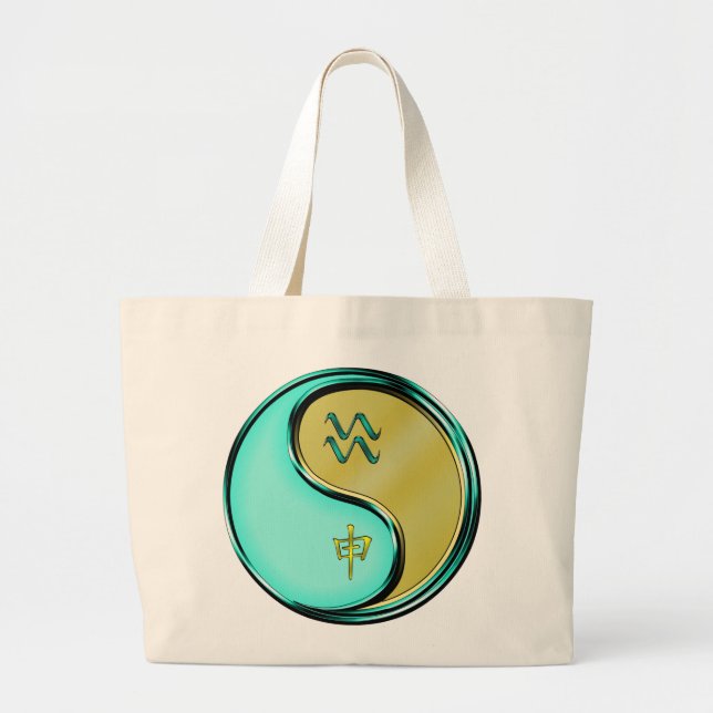 Aquarius & Metal Monkey Large Tote Bag (Front)