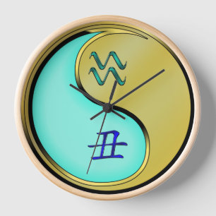 Aquarius & Metal Ox Clock