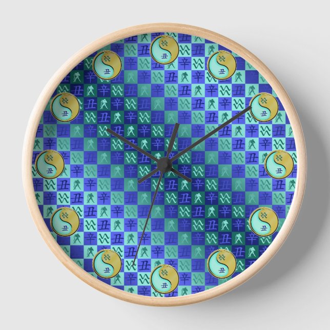 Aquarius & Metal Ox Clock (Front)