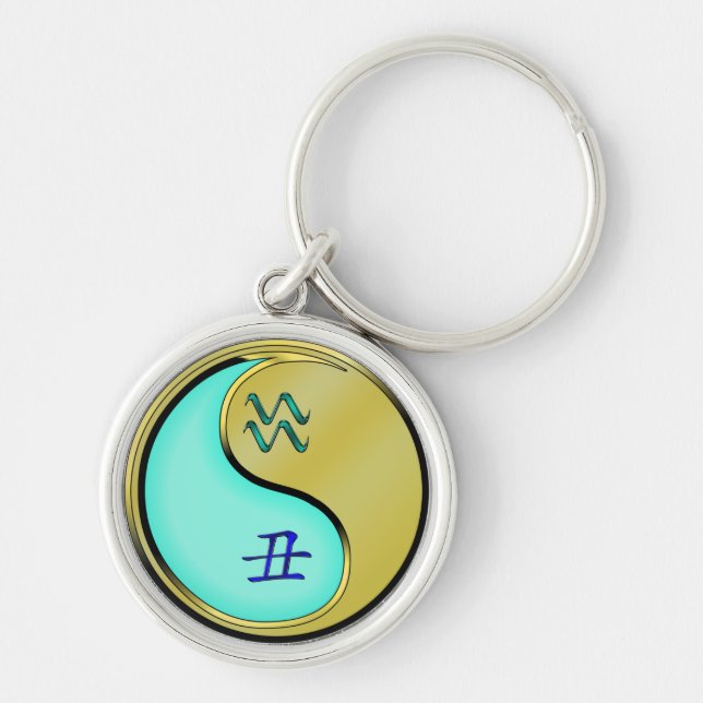 Aquarius & Metal Ox Key Ring (Front)