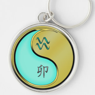 Aquarius & Metal Rabbit Key Ring