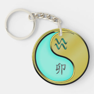 Aquarius & Metal Rabbit Key Ring