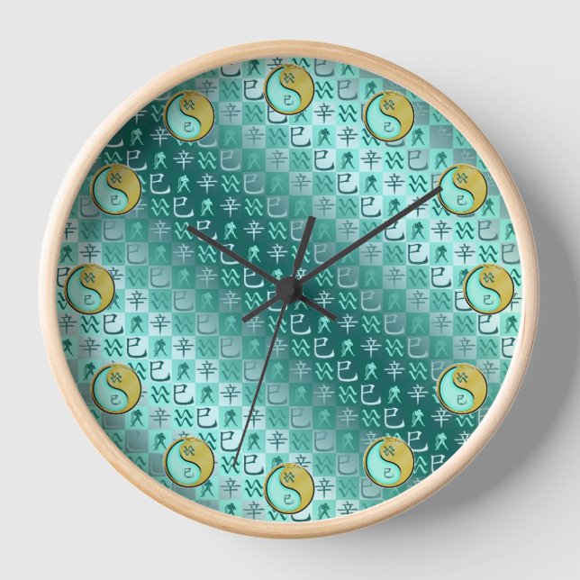 Aquarius & Metal Snake Clock (Front)