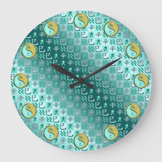 Aquarius & Metal Snake Large Clock (Front)