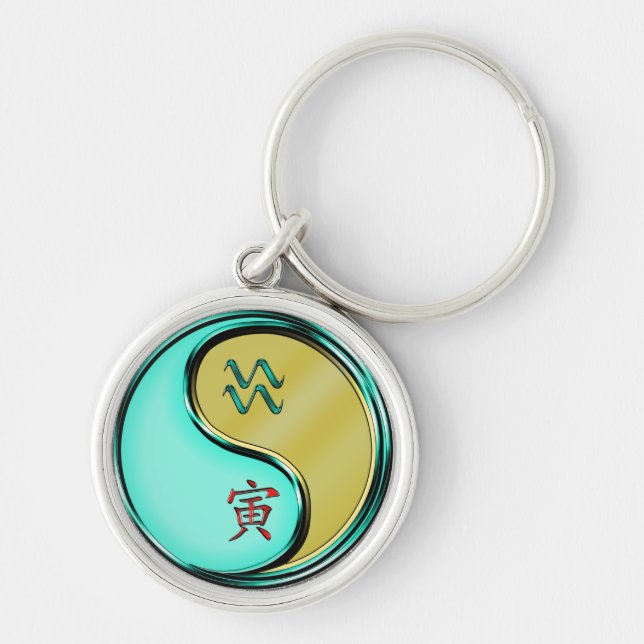 Aquarius & Metal Tiger Key Ring (Front)