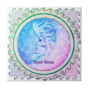 Aquarius Moon Woman  Tile