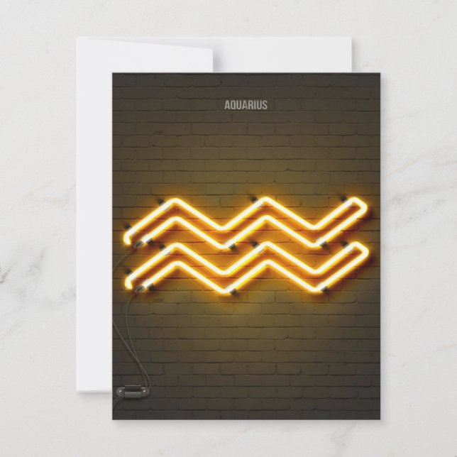 Aquarius neon sign Canvas Invitation (Front)