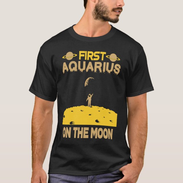 Aquarius On The Moon T-Shirt (Front)