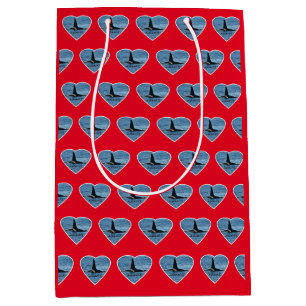 Aquarius Orca Killer Whale Red Medium Gift Bag