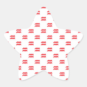 Aquarius Pattern Red Star Sticker