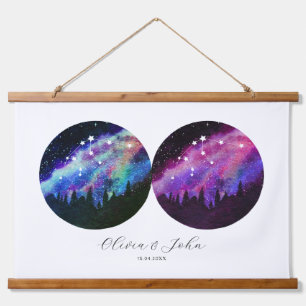 Aquarius Personalised Couple Horoscope Hanging Tapestry