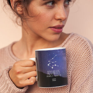 Aquarius Personalised Zodiac Constellation Coffee Mug