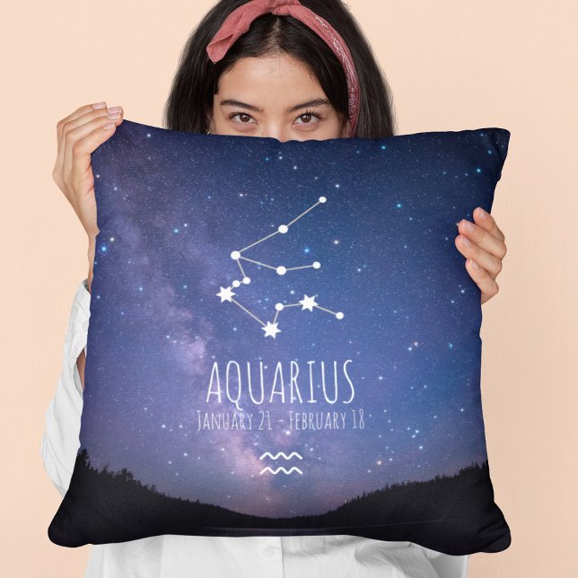 Aquarius | Personalised Zodiac Constellation Cushion (Creator Uploaded)
