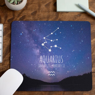 Aquarius Personalised Zodiac Constellation Mouse Pad