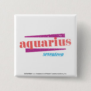 Aquarius Pink 15 Cm Square Badge