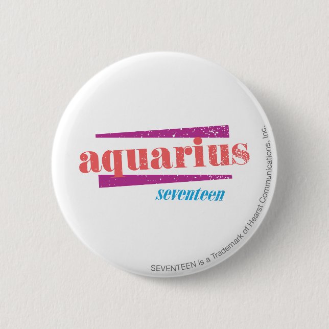 Aquarius Pink 6 Cm Round Badge (Front)