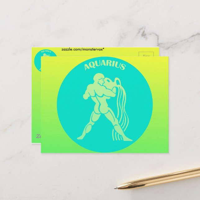 Aquarius Postcard (Front/Back In Situ)