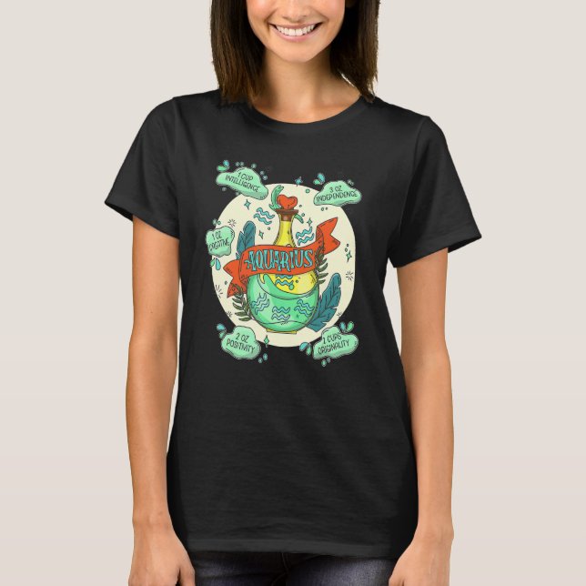 Aquarius Potion With Ingredients     Magical Astro T-Shirt (Front)