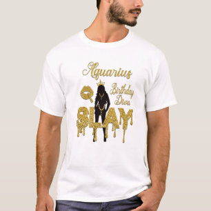 Aquarius Queen March February Girl Birthday Diva S T-Shirt