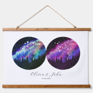 Aquarius Sagittarius Personalised Couple Horoscope Hanging Tapestry