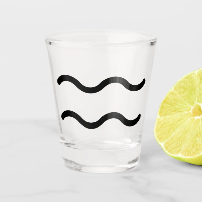 Aquarius  shot glass (Front)