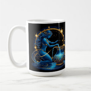 Aquarius Sign Beautiful Digital Illustration Coffee Mug