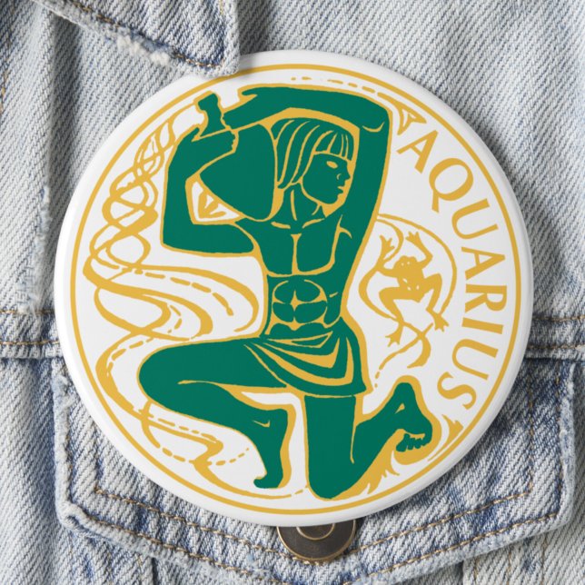 Aquarius Sign of the Zodiac on a 10 Cm Round Badge (Creator Uploaded)